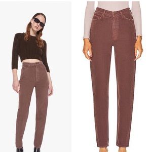 Mother Denim Snacks! High Waisted Twizzy Skimp Jeans French Roast Brown
